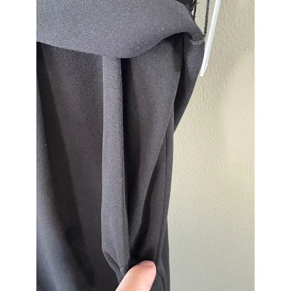 Calvin Klein Size 8 Black Crepe Puff Sleeve Belted Jumpsuit Straight Leg Classic - Picture 7 of 7